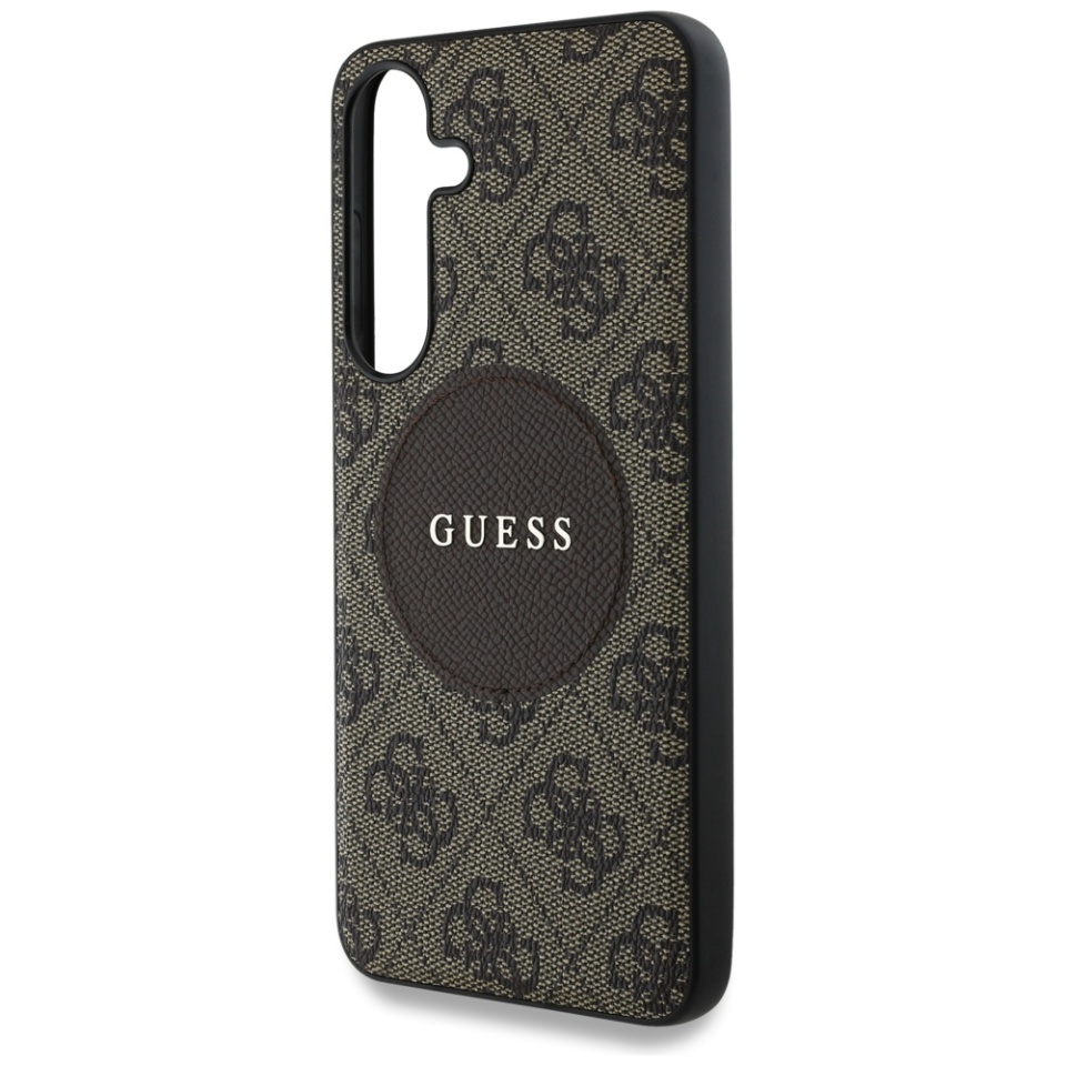 Husa pentru Samsung Galaxy S25, Circle Classic Logo MagSafe, Guess, Maro - 3 | YEO