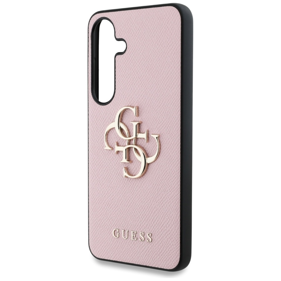 Husa pentru Samsung Galaxy S25, Guess, Hardcase Grained Big and Classic, Roz - 2 | YEO