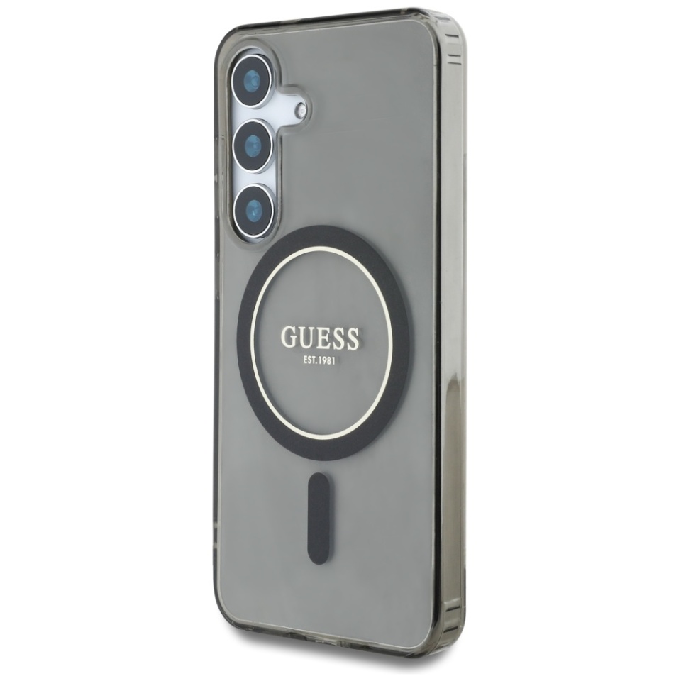 Husa pentru Samsung Galaxy S25 IML Glitter Circle MagSafe, Guess - Negru - 3 | YEO