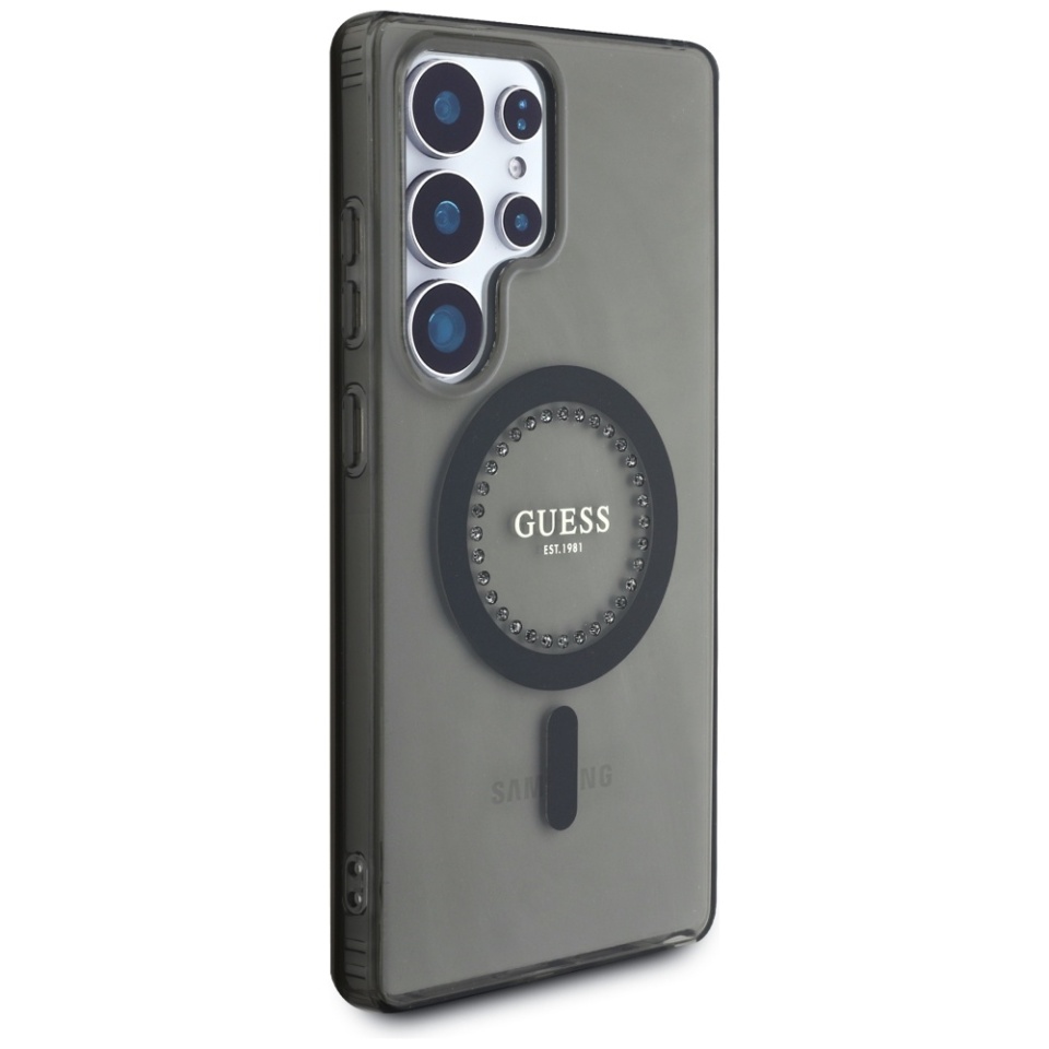 Husa pentru Samsung Galaxy S25 IML Rhinestones MagSafe, Guess - Negru - 2 | YEO