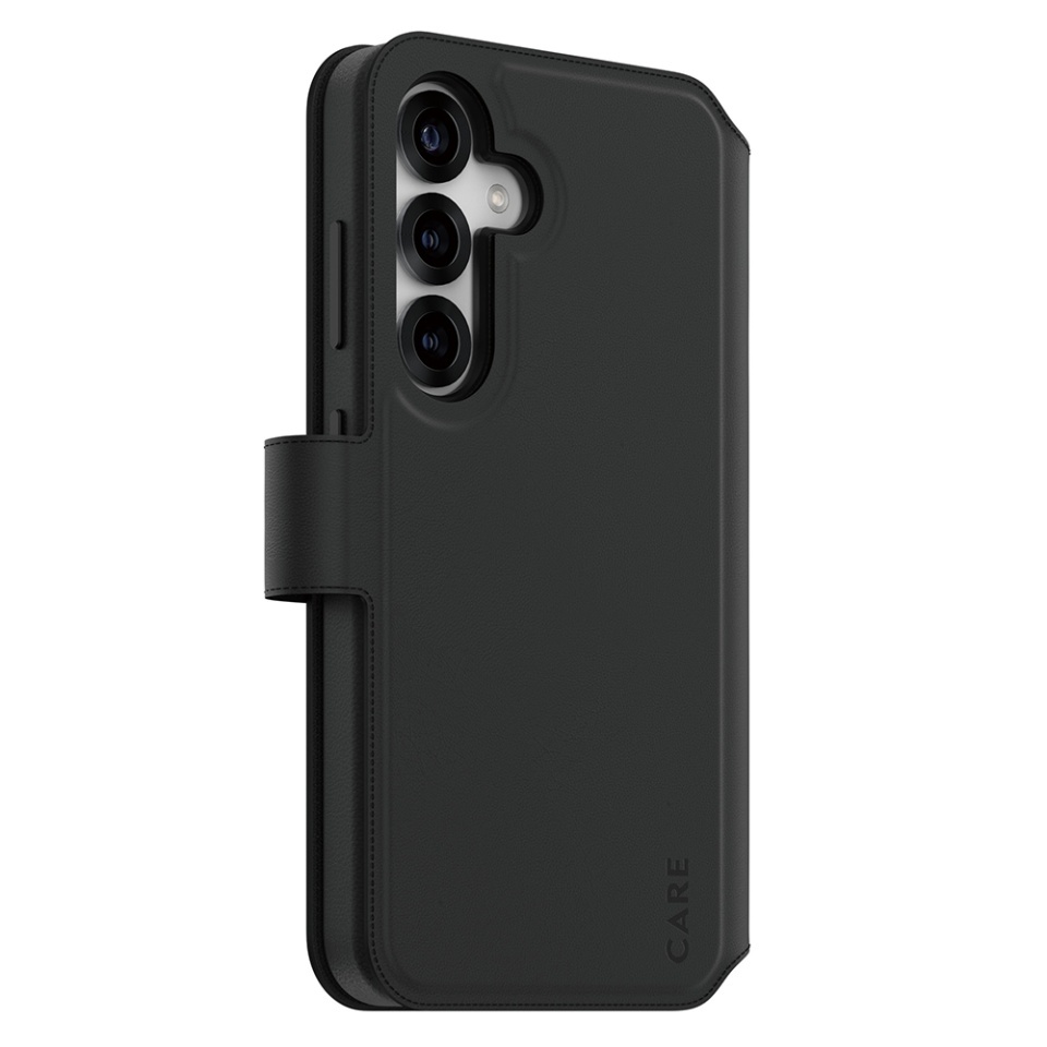 Husa pentru Samsung Galaxy S25, PanzerGlass, CARE Feature Case Tango Two-in-One Wallet, Tip Carte Detasabila 2in1 cu Portofel si Prindere Magnetica, Piele Ecologica, Antisoc, Negru - 1 | YEO