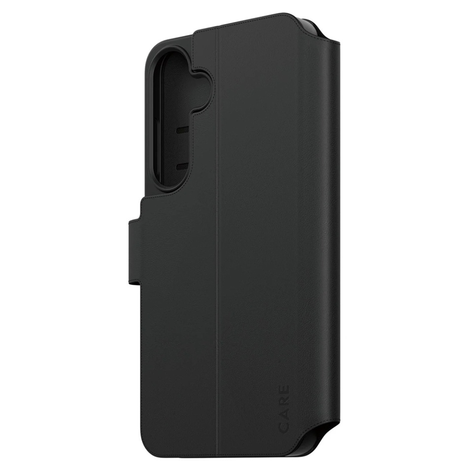 Husa pentru Samsung Galaxy S25 Plus, PanzerGlass, CARE Feature Kickstand Wallet Case, Tip Carte cu Inchidere Magnetica, Suport Stand si Slot Card Protectie 360°, Testata la Socuri, Negru - 1 | YEO