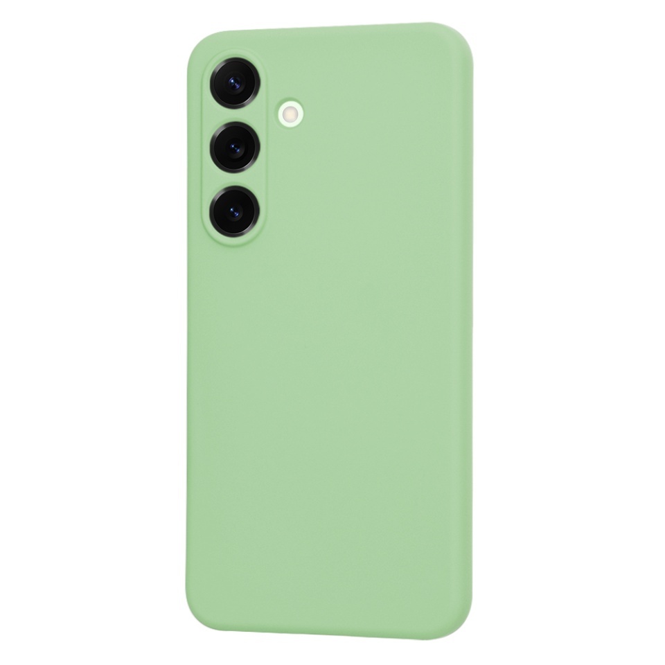 Husa pentru Samsung Galaxy S25 Plus, SKYDDAR INNOVATION, din Silicon Catifelat, SoftElegance, set cu sticker, Verde deschis - 2 | YEO