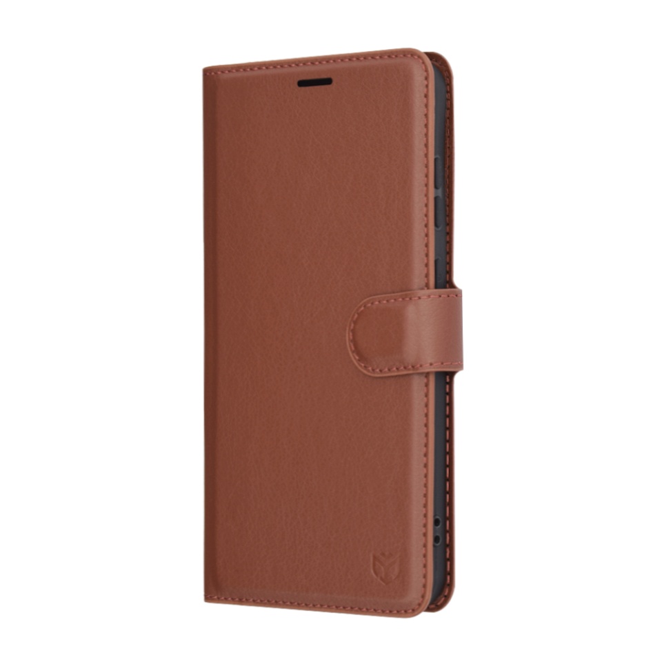 Husa pentru Samsung Galaxy S25 Plus, SKYDDAR INNOVATION, Leather Folio tip Carte, cu Portofel Interior, Finisaje Premium, set cu sticker, Maro - 3 | YEO