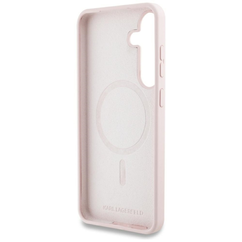 Husa pentru Samsung Galaxy S25, Silicone MagSafe, Karl Lagerfeld, Roz - 2 | YEO