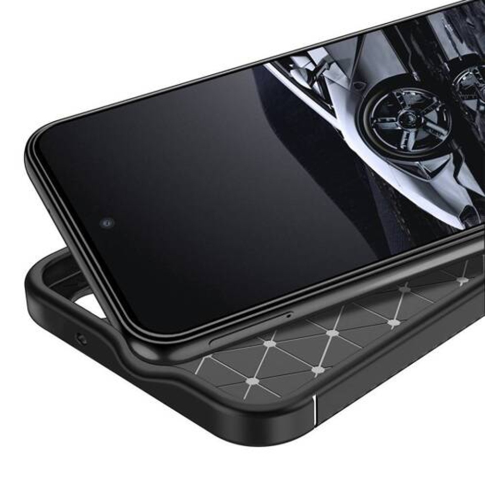 Husa pentru Samsung Galaxy S25, SKYDDAR INNOVATION, CarbonFiber, Antisoc, Negru, set cu sticker - 3 | YEO