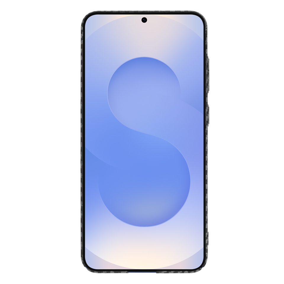 Husa pentru Samsung Galaxy S25, SKYDDAR INNOVATION, Carbonite FiberShell, Negru, set cu sticker - 2 | YEO