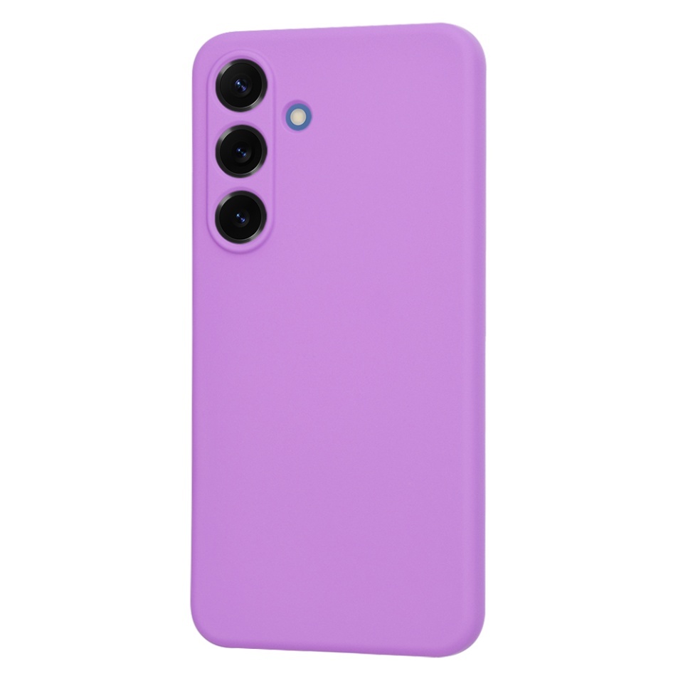 Husa pentru Samsung Galaxy S25, SKYDDAR INNOVATION, din Silicon Catifelat, SoftElegance, set cu sticker, Mov - 2 | YEO