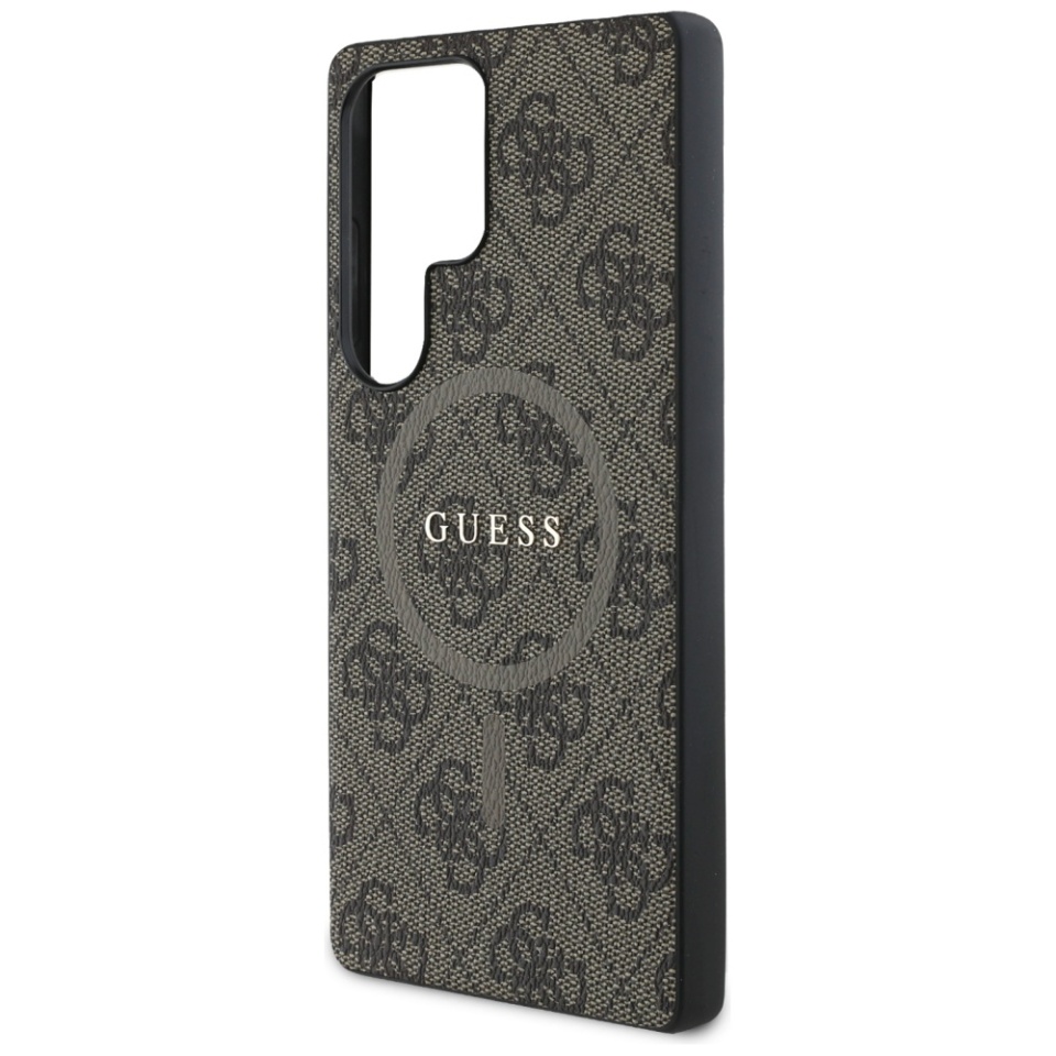 Husa pentru Samsung Galaxy S25 Ultra, 4G Ring Classic Logo MagSafe, Guess, Maro - 3 | YEO