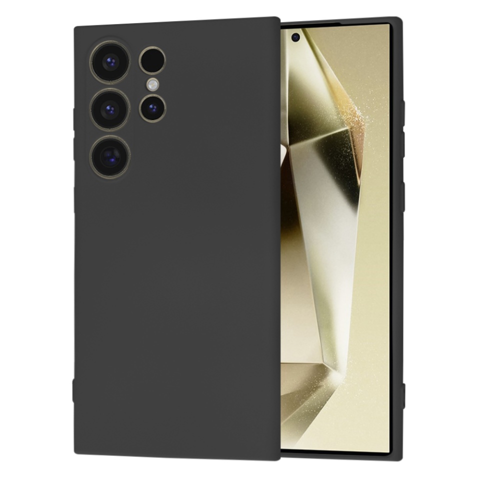 Husa pentru Samsung Galaxy S25 Ultra din Silicon Catifelat, Protectie Premium, Skyddar SoftElegance - Negru
