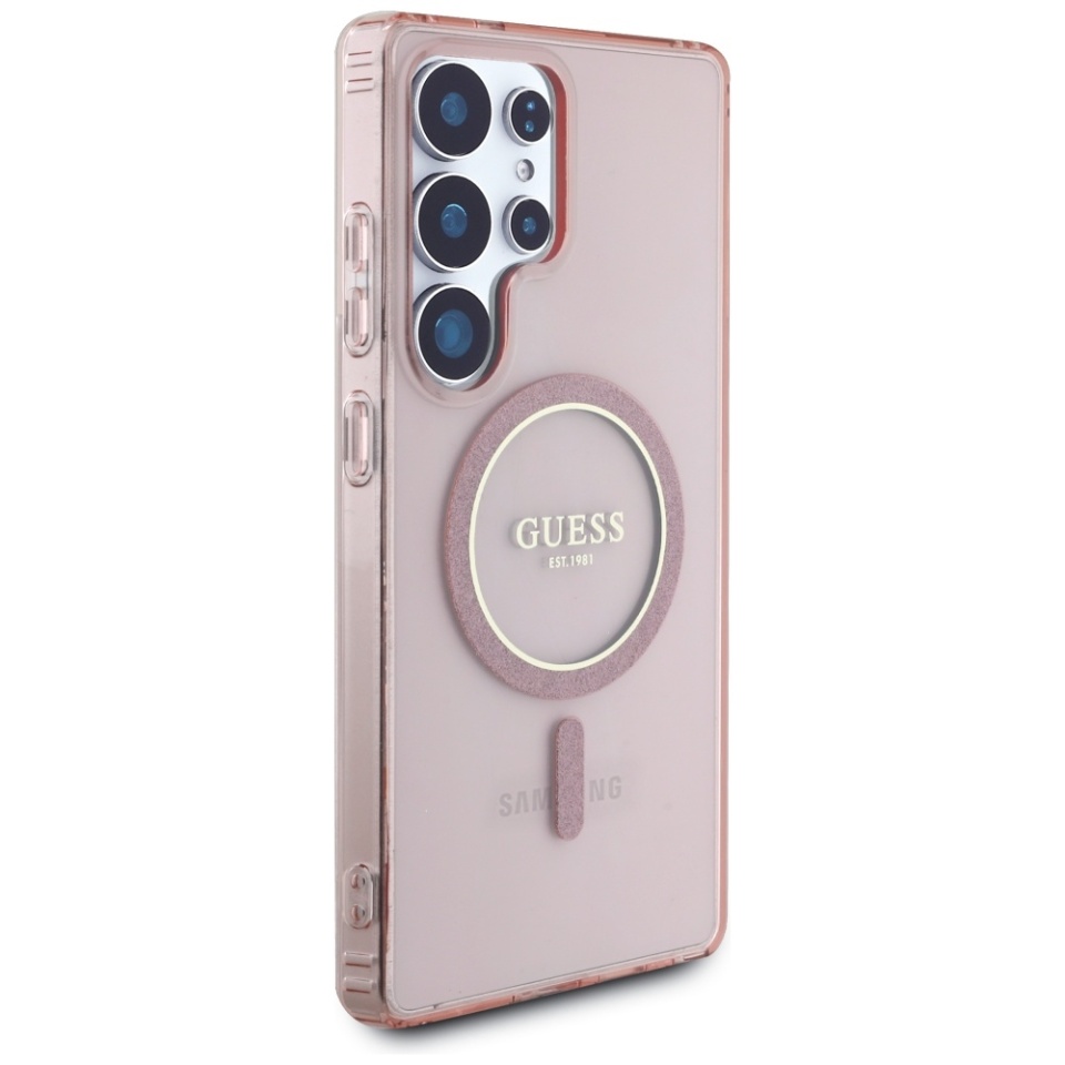 Husa pentru Samsung Galaxy S25 Ultra IML Glitter Circle MagSafe, Guess - Roz - 2 | YEO