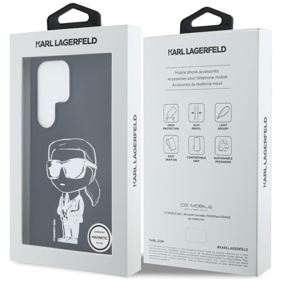Husa pentru Samsung Galaxy S25 Ultra, Silicone MagSafe, Karl Lagerfeld - Negru - 7