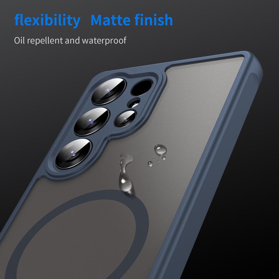 Husa pentru Samsung Galaxy S25 Ultra, SKYDDAR INNOVATION, HaloFrost MagSafe II, Antisoc, set cu sticker, Bleumarin - 8