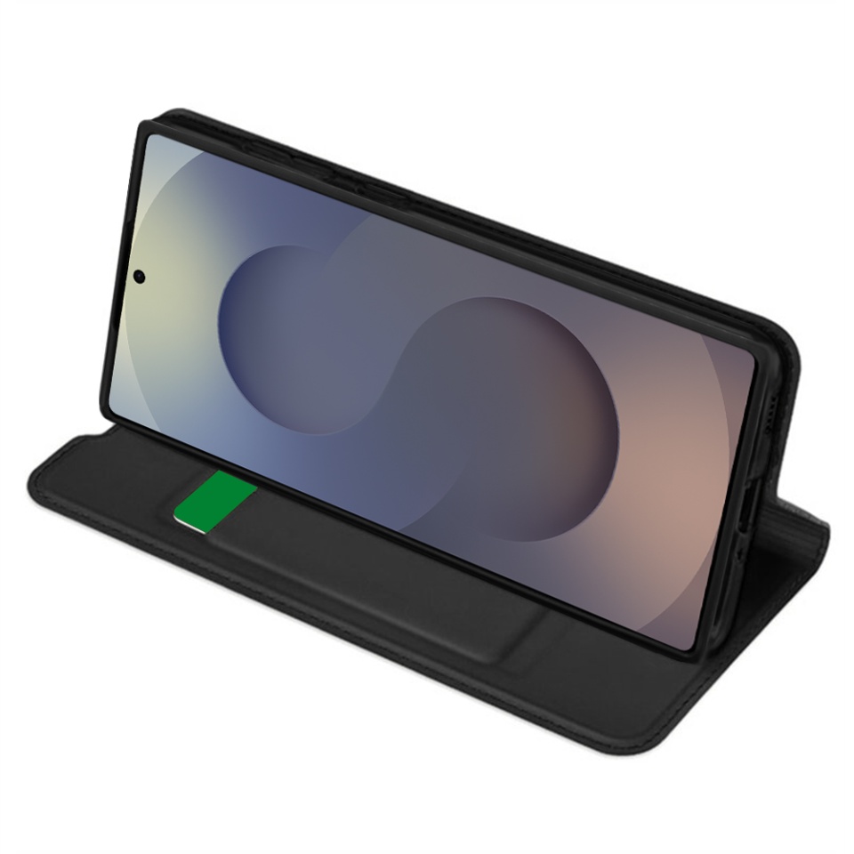 Husa pentru Samsung Galaxy S25 Ultra, SKYDDAR INNOVATION, Magskin Book, tip Carte cu Portofel Interior, set cu sticker, Negru - 1 | YEO