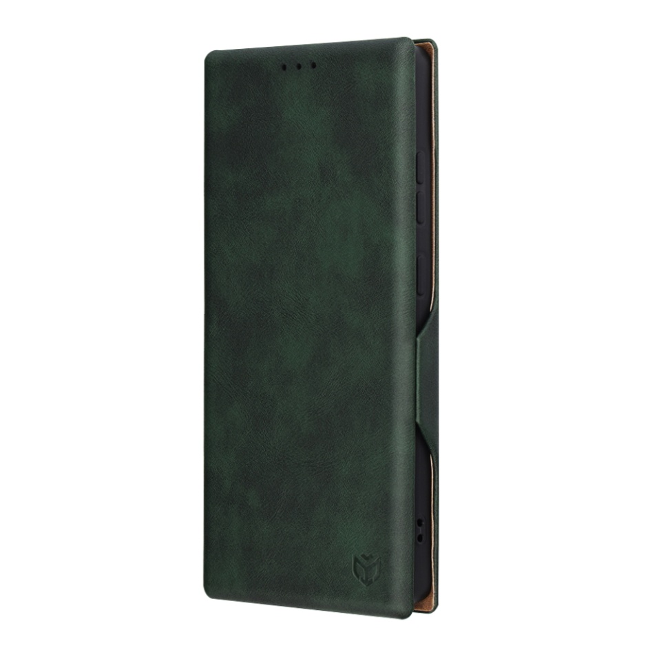 Husa pentru Samsung Galaxy S25 Ultra, SKYDDAR INNOVATION, Safe Wallet tip carte din Piele Ecologica, Suport Carduri, Inchidere Magnetica, Verde, set cu sticker - 3 | YEO