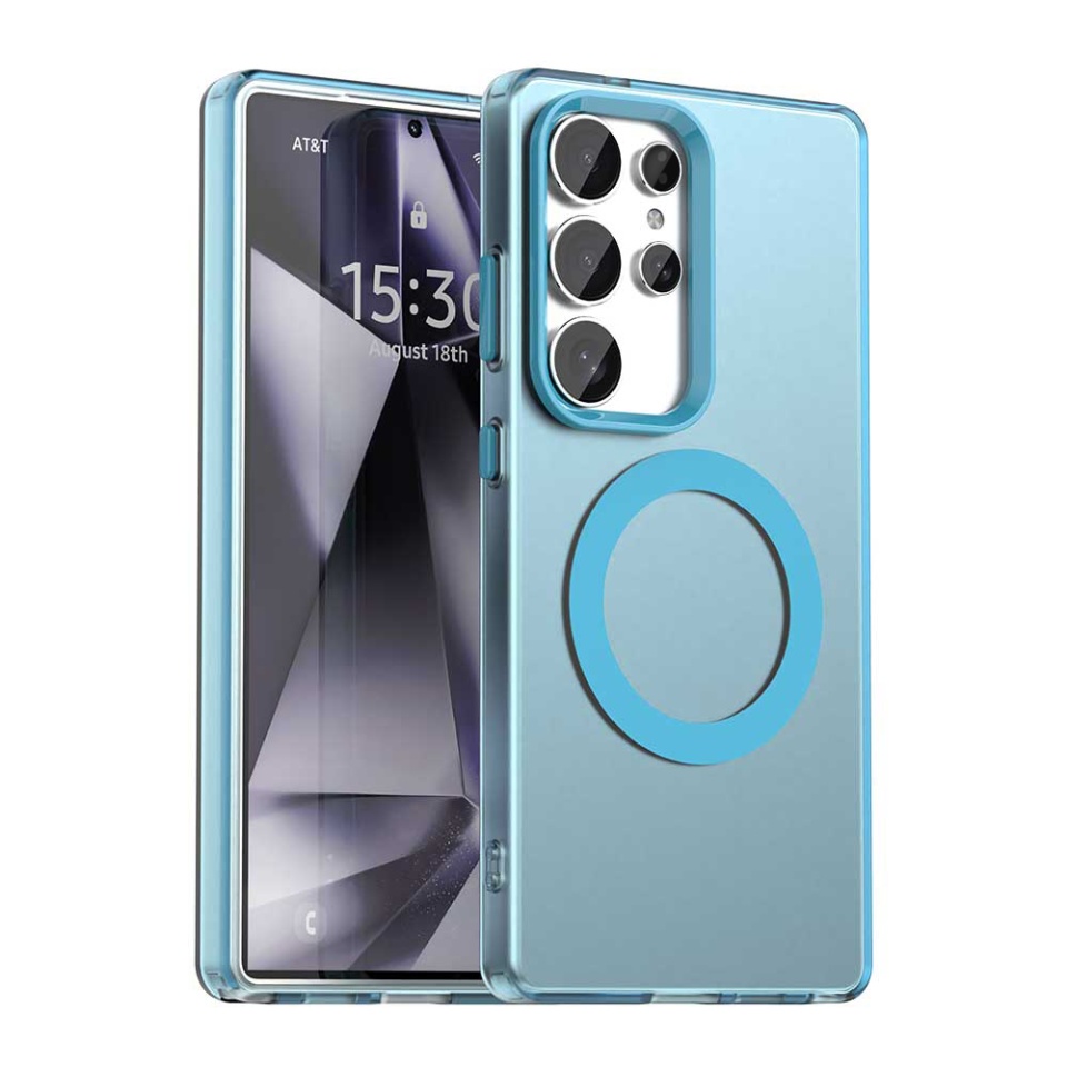 Husa pentru Samsung Galaxy S25 Ultra, SKYDDAR INOVATION, CandyCase, Magsafe, set cu sticker, Albastru
