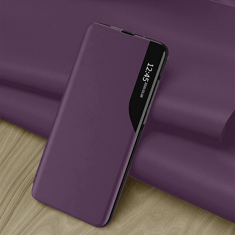 Husa pentru Samsung Galaxy S25 Ultra tip carte, Skyddar Eco View Leather - Mov - 3 | YEO