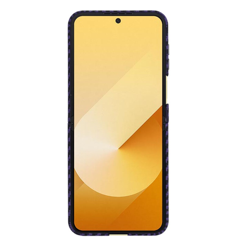 Husa pentru Samsung Galaxy Z Flip6, Finisaj Premium cu Textura de Carbon, Design Elegant, SKDR CarbonFlex - Mov - 1 | YEO