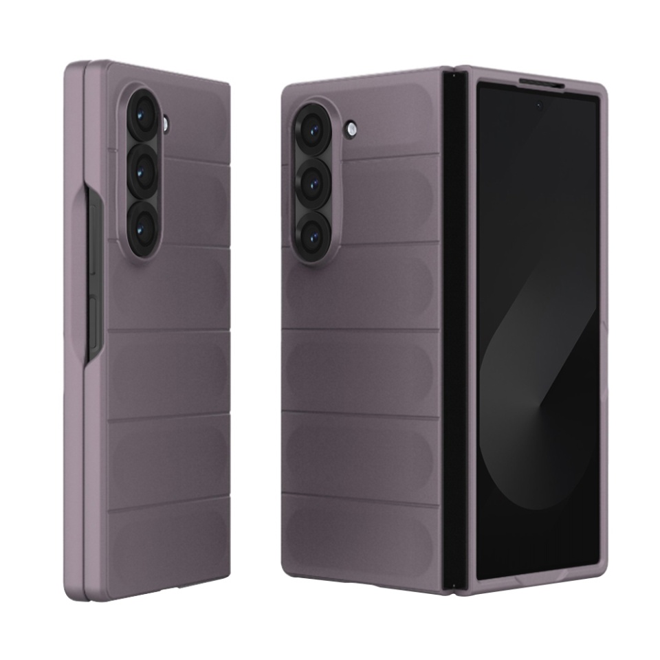 Husa pentru Samsung Galaxy Z Fold6, SKYDDAR INNOVATION, Magic Shield, din Silicon Mat, set cu sticker, Mov