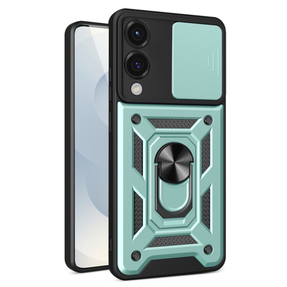 Husa pentru telefon, SKYDDAR INNOVATION, Samsung Galaxy S25 Edge, CamShield, Antisoc, Inel Magentic, set cu sticker, Verde