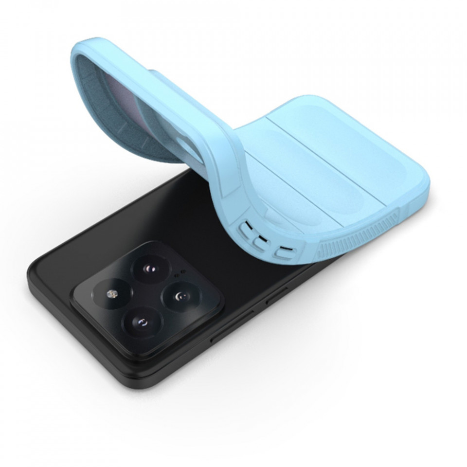 Husa pentru Xiaomi 14 eleganta, din silicon mat, SKDR Vogue - Bleu - 3 | YEO