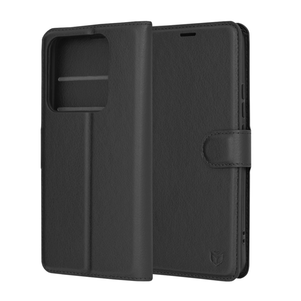 Husa pentru Xiaomi 14 Pro tip Carte, cu Portofel Interior, Finisaje Premium, SKYDDAR Leather Wallet - Negru
