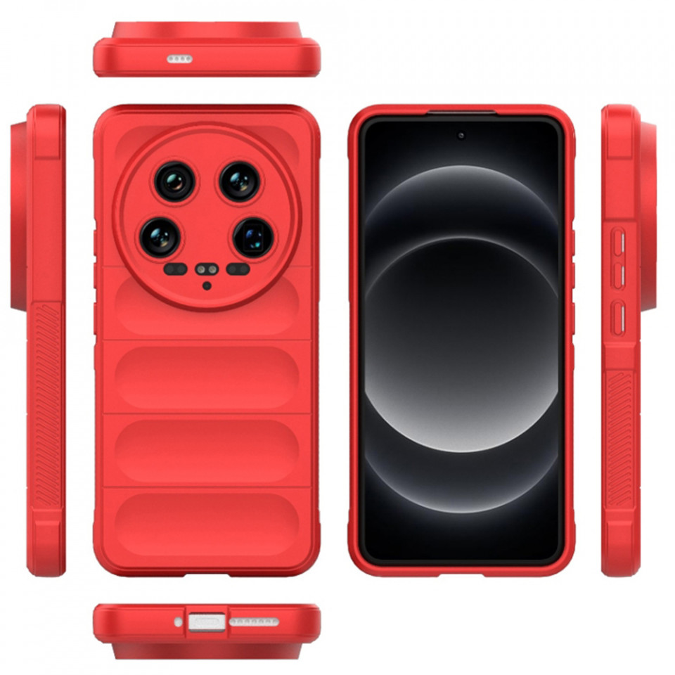 Husa pentru Xiaomi 14 Ultra eleganta, din silicon mat, SKDR Vogue - Rosu - 1 | YEO