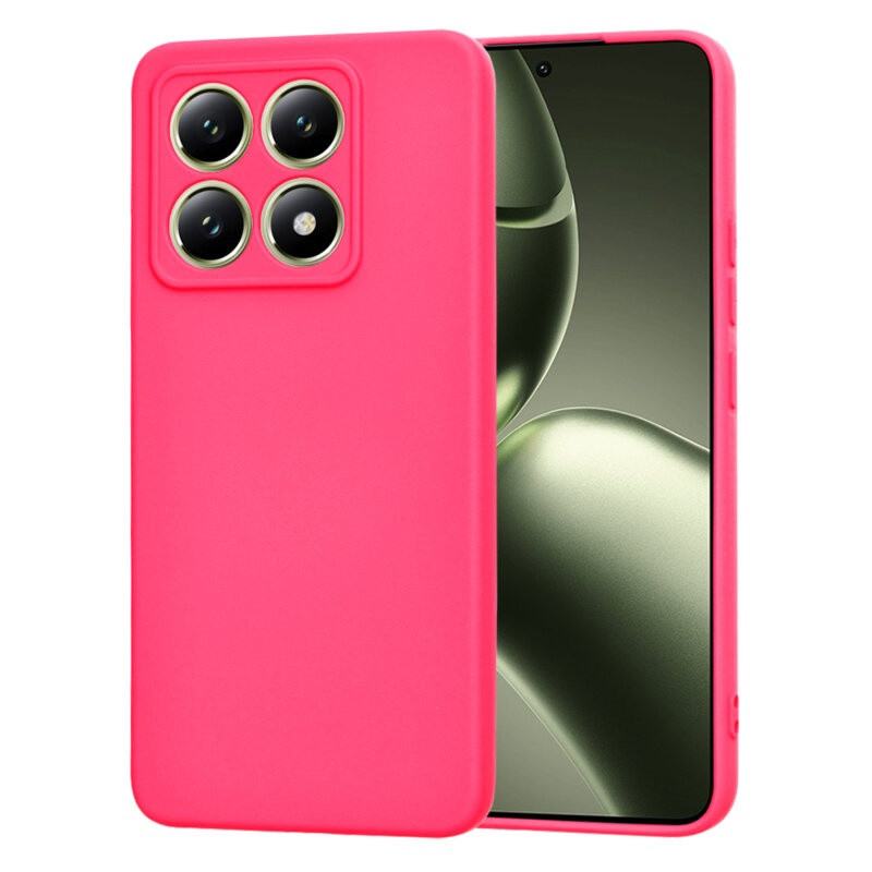 Husa pentru Xiaomi 14T Pro din Silicon Catifelat, Protectie Premium, Skyddar SoftElegance - Fucsia