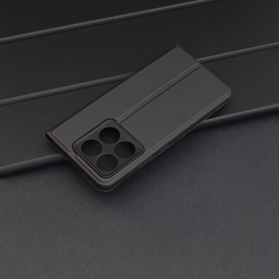 Husa pentru Xiaomi 14T Pro, SKYDDAR INNOVATION, Magskin Book, tip Carte cu Portofel Interior, set cu sticker, Negru - 1 | YEO