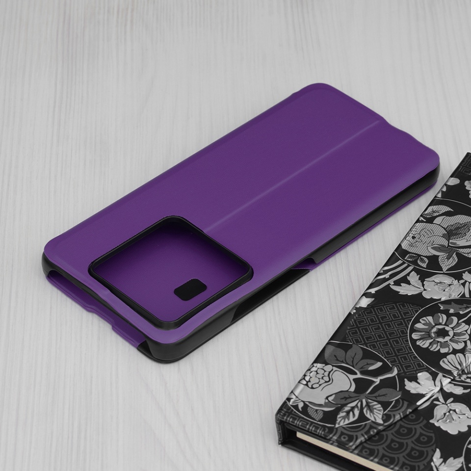 Husa pentru Xiaomi 14T Pro tip carte, Skyddar Eco View Leather - Mov - 1 | YEO
