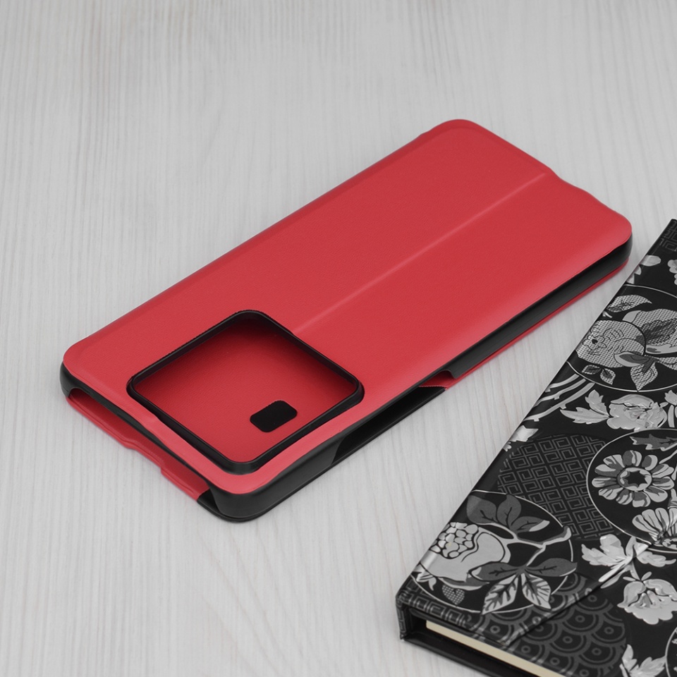 Husa pentru Xiaomi 14T Pro tip carte, Skyddar Eco View Leather - Rosu - 1 | YEO