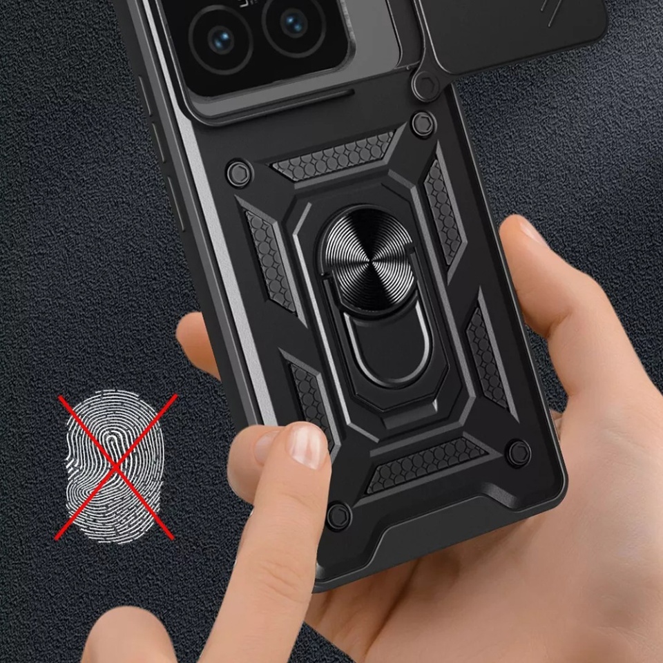 Husa pentru Xiaomi 15 cu inel magnetic si protectie camera Skyddar CamShield - Negru - 2 | YEO