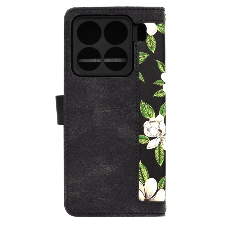 Husa pentru Xiaomi 15 Pro, SKYDDAR INNOVATION, Flipcraft din Piele Ecologică, Stand Integrat, Buzunare pentru Carduri, set cu sticker, Negru - 3 | YEO