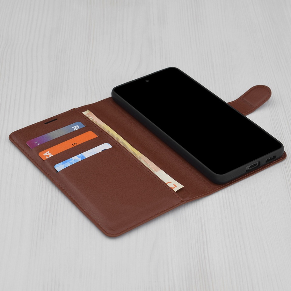 Husa pentru Xiaomi 15 Ultra, SKYDDAR INNOVATION, Leather Wallet, tip Carte cu Portofel Interior, Finisaje Premium, set cu sticker, Maro - 2 | YEO