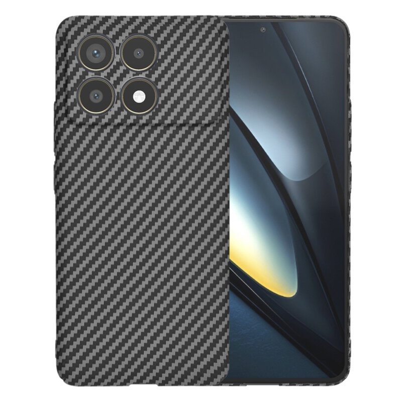 Husa pentru Xiaomi Poco F6 Pro, Finisaj Premium cu Textura de Carbon, Design Elegant, SKDR CarbonFlex - Negru