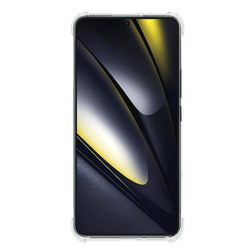 Husa pentru Xiaomi Poco F6 , SKYDDAR INNOVATION, Shockproof Clear din Silicon Slim, Transparenta, set cu sticker - 1 | YEO