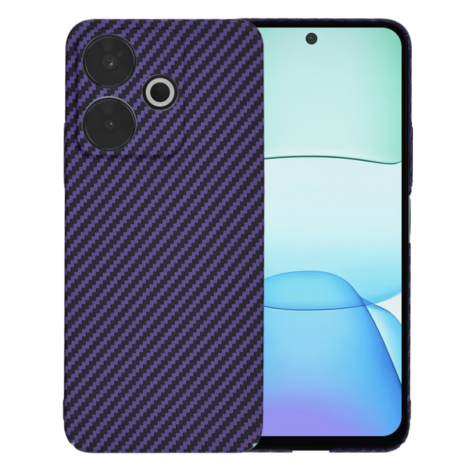 Husa pentru Xiaomi Poco M6 / Redmi 13, Finisaj Premium cu Textura de Carbon, Design Elegant, SKDR CarbonFlex - Mov