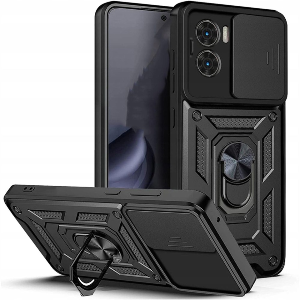 Husa pentru Xiaomi Poco X7 Pro cu inel magnetic si protectie camera CamShield - Negru