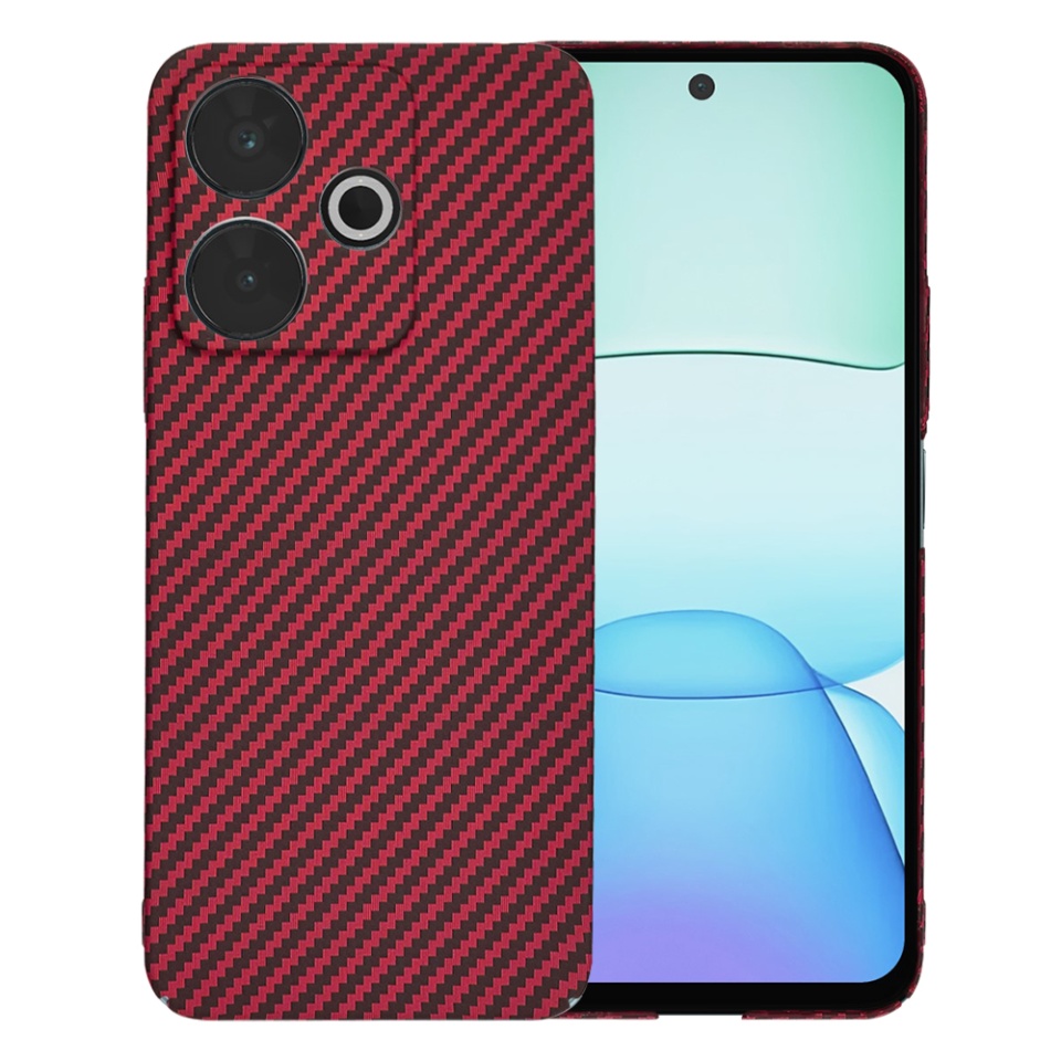 Husa pentru Xiaomi Redmi 13 / Poco M6 4G, Finisaj Premium cu Textura de Carbon, Design Elegant, SKDR CarbonFlex - Rosu