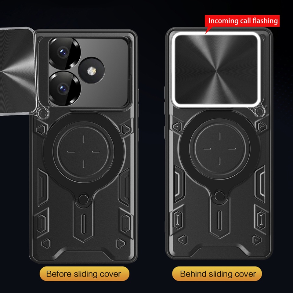 Husa pentru Xiaomi Redmi 13 / Poco M6 4G, SKYDDAR INNOVATION, CamGuard Pro, Inel Magnetic, Protectie Camera, set cu sticker, Mov - 3 | YEO