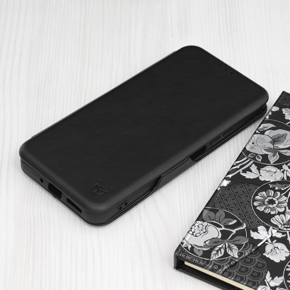 Husa pentru Xiaomi Redmi 13C 4G / Poco C65, SKYDDAR INNOVATION, Safe Wallet tip carte din Piele Ecologica, Suport Carduri, Inchidere Magnetica, Negru, set cu sticker - 3 | YEO