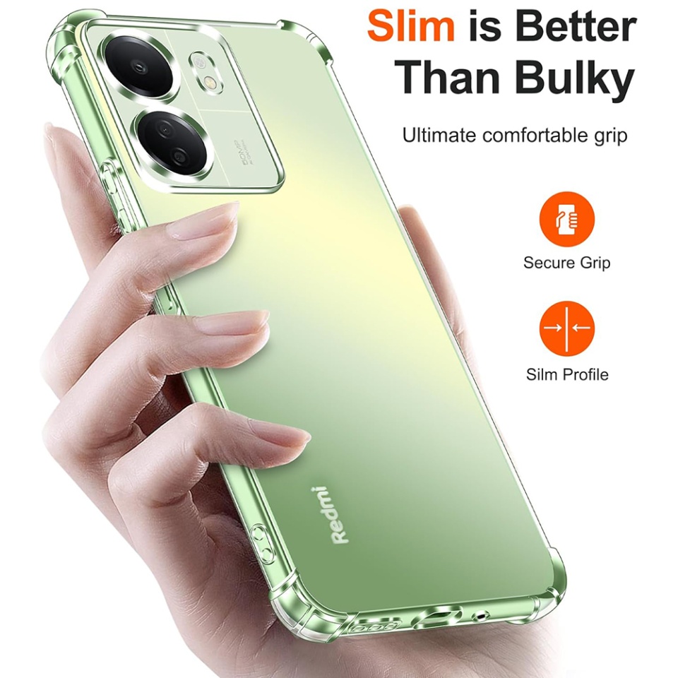 Husa pentru Xiaomi Redmi 13C 4G / Poco C65 , SKYDDAR INNOVATION, Shockproof Clear din Silicon Slim, Transparenta, set cu sticker - 1 | YEO