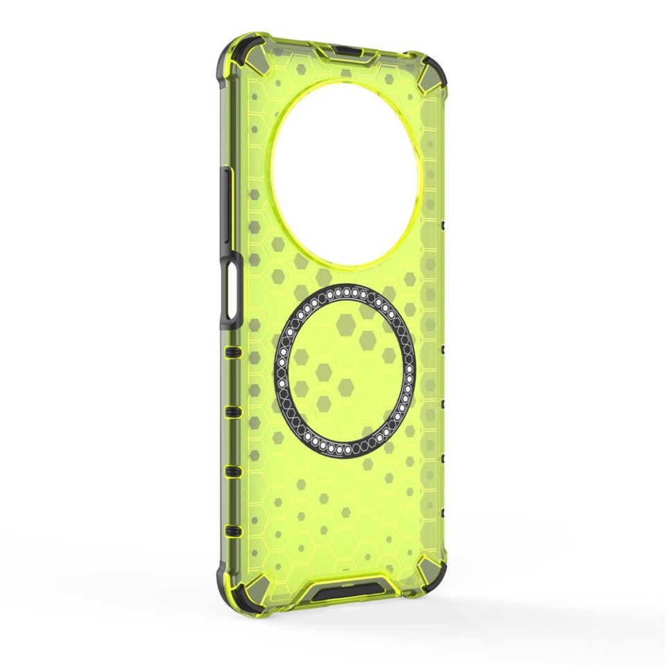 Husa pentru Xiaomi Redmi 14C / Poco C75, SKYDDAR INNOVATION, HoneyComb Shield MagSafe, Antisoc, set cu sticker, Verde - 2 | YEO