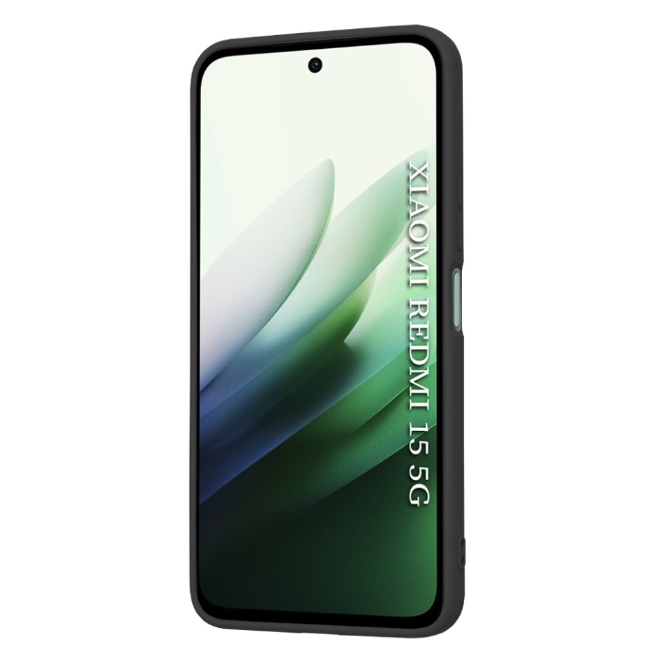 Husa pentru Xiaomi Redmi 15 5G / Redmi 15 4G, SKYDDAR INNOVATION, din Silicon Catifelat, SoftElegance, set cu sticker, Negru - 1 | YEO