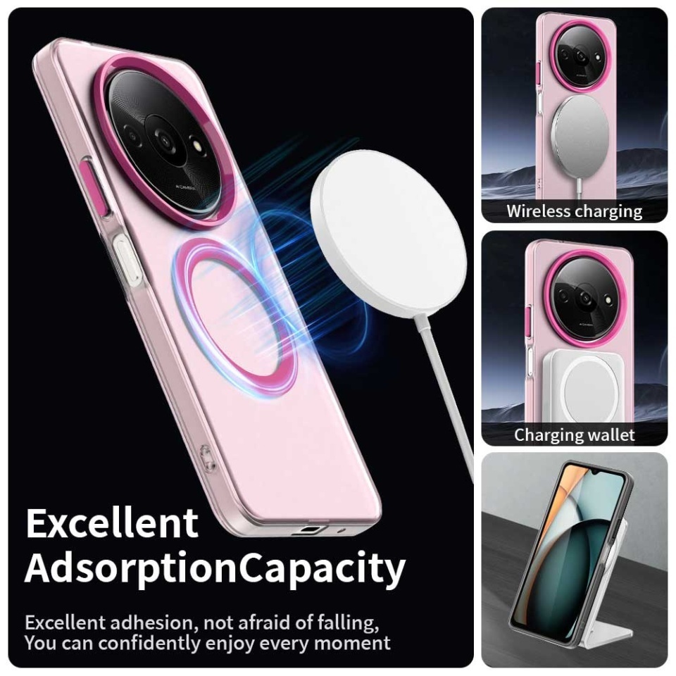 Husa pentru Xiaomi Redmi A3 / Redmi A3x, SKYDDAR INOVATION, CandyCase, Magsafe, set cu sticker, Roz - 2 | YEO