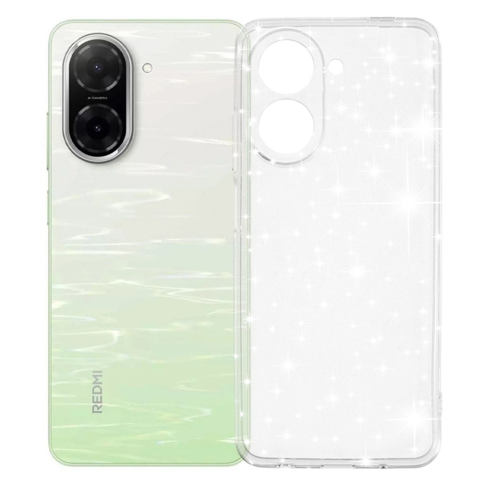 Husa pentru Xiaomi Redmi A5 4G (Standard), SKYDDAR INNOVATION, SparkleSkin din Silicon TPU cu Sclipici, Design Elegant, set cu sticker, Transparenta