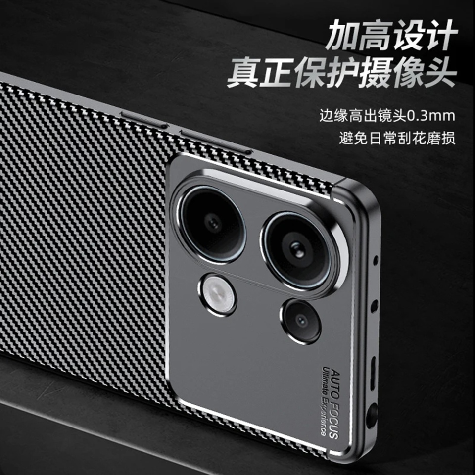 Husa pentru Xiaomi Redmi Note 13 Pro 4G / Poco M6 Pro 4G, SKYDDAR INNOVATION, CarbonFiber, Antisoc, Negru, set cu sticker - 1 | YEO