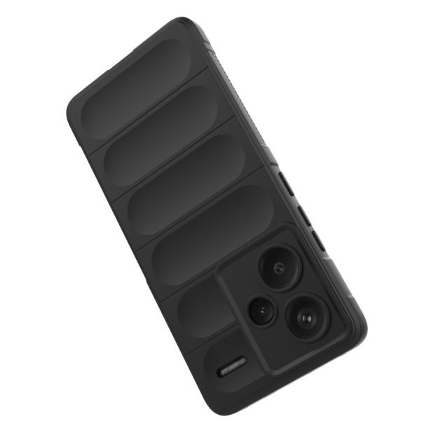 Husa pentru Xiaomi Redmi Note 13 Pro+ 5G eleganta, din silicon mat, SKDR Vogue - Negru - 3 | YEO