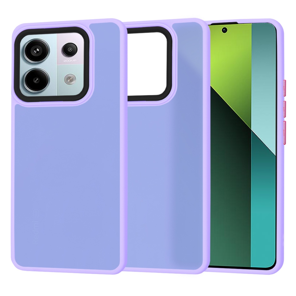Husa pentru Xiaomi Redmi Note 13 Pro 5G / Poco X6, ce Absoarbe Cele mai Aspre Socuri, Skyddar Frosted - Mov deschis