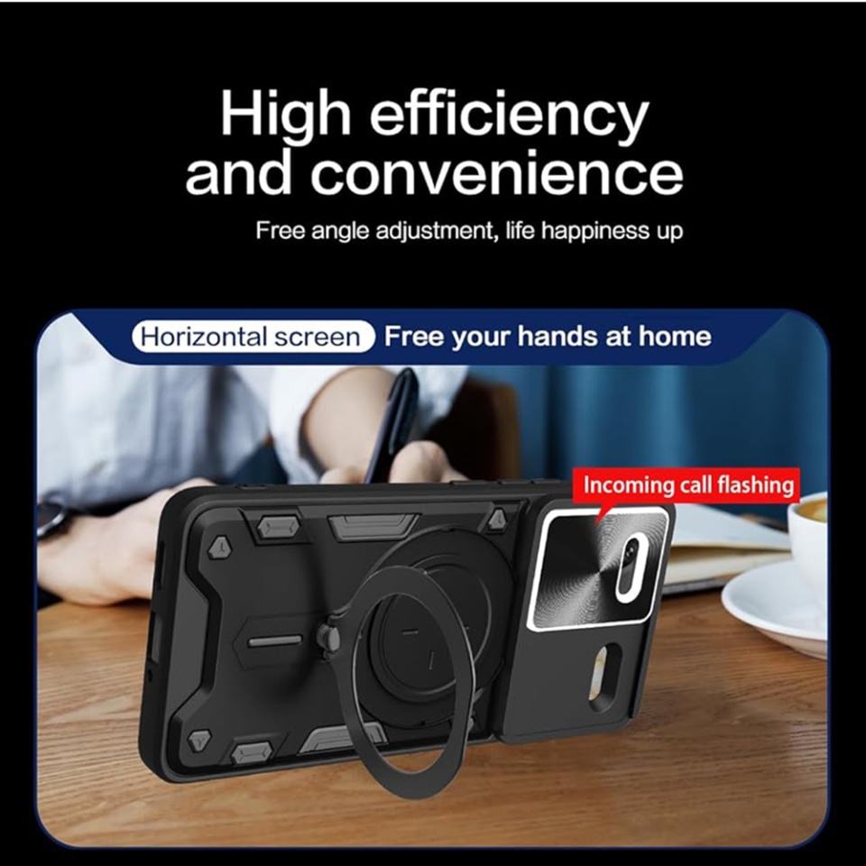 Husa pentru Xiaomi Redmi Note 13 Pro+ 5G, SKYDDAR INNOVATION, CamGuard Pro, Inel Magnetic, Protectie Camera, set cu sticker, Negru - 2 | YEO